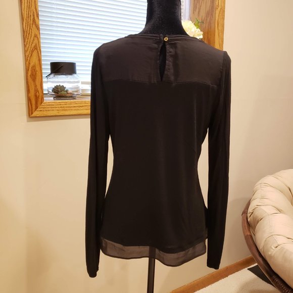The Limited Black Long Sleeve Top with Mesh Details  Size M - Picture 2 of 9